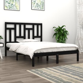 Solid black pine wood bed frame 120x200 cm by vidaXL, Beds and slatted bases - Ref: Foro24-3104542, Price: 147,27 €, Discount: %