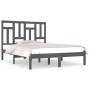 Estructura cama doble pequeña madera maciza gris 120x190 cm de vidaXL, Camas y somieres - Ref: Foro24-3104515, Precio: 132,83...