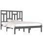 Estructura cama doble pequeña madera maciza gris 120x190 cm de vidaXL, Camas y somieres - Ref: Foro24-3104515, Precio: 132,83...