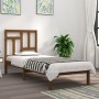 Estructura de cama madera maciza marrón miel 75x190 cm de vidaXL, Camas y somieres - Ref: Foro24-3104506, Precio: 91,17 €, De...