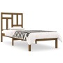 Estructura de cama madera maciza marrón miel 75x190 cm de vidaXL, Camas y somieres - Ref: Foro24-3104506, Precio: 91,17 €, De...