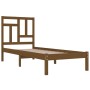 Estructura de cama madera maciza marrón miel 75x190 cm de vidaXL, Camas y somieres - Ref: Foro24-3104506, Precio: 91,17 €, De...