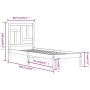 Estructura de cama madera maciza marrón miel 75x190 cm de vidaXL, Camas y somieres - Ref: Foro24-3104506, Precio: 91,17 €, De...