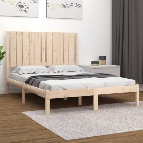 Solid pine wood bed frame 120x200 cm by vidaXL, Beds and slatted bases - Ref: Foro24-3104408, Price: 112,51 €, Discount: %