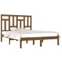 Estructura cama madera maciza marrón miel King Size 150x200 cm de vidaXL, Camas y somieres - Ref: Foro24-3104551, Precio: 149...