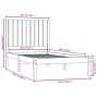 Estructura de cama de madera maciza de pino 90x200 cm de vidaXL, Camas y somieres - Ref: Foro24-3104398, Precio: 85,99 €, Des...