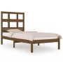 Estructura de cama madera maciza marrón miel 75x190 cm de vidaXL, Camas y somieres - Ref: Foro24-3104441, Precio: 92,07 €, De...