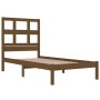 Estructura de cama madera maciza marrón miel 75x190 cm de vidaXL, Camas y somieres - Ref: Foro24-3104441, Precio: 92,07 €, De...