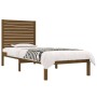 Estructura de cama madera maciza marrón miel 75x190 cm de vidaXL, Camas y somieres - Ref: Foro24-3104571, Precio: 104,99 €, D...