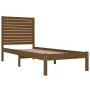 Estructura de cama madera maciza marrón miel 75x190 cm de vidaXL, Camas y somieres - Ref: Foro24-3104571, Precio: 104,99 €, D...