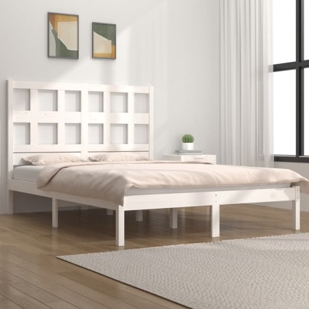 Estructura de cama madera maciza blanco Super King 180x200 cm de vidaXL, Camas y somieres - Ref: Foro24-3104494, Precio: 140,...