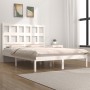 Estructura de cama de madera maciza de pino blanco 140x190 cm de vidaXL, Camas y somieres - Ref: Foro24-3104459, Precio: 134,...