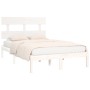 Estructura de cama de madera maciza blanca 140x190 cm de vidaXL, Camas y somieres - Ref: Foro24-3104654, Precio: 119,99 €, De...