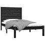 Black solid wood bed frame 100x200 cm by vidaXL, Beds and slatted bases - Ref: Foro24-3104602, Price: 132,52 €, Discount: %