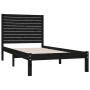 Black solid wood bed frame 100x200 cm by vidaXL, Beds and slatted bases - Ref: Foro24-3104602, Price: 132,52 €, Discount: %