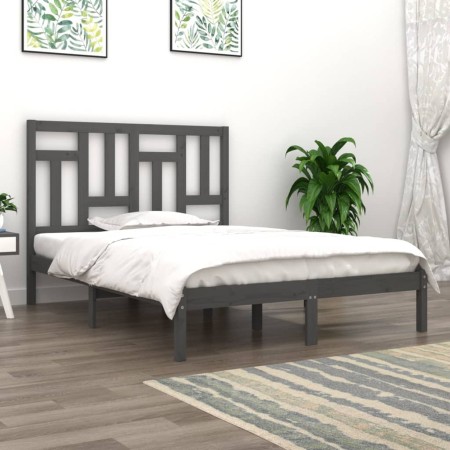 Estructura de cama madera maciza de pino gris 120x200 cm de vidaXL, Camas y somieres - Ref: Foro24-3104540, Precio: 127,40 €,...