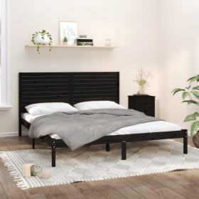 Solid black pine wood bed frame 200x200 cm by vidaXL, Beds and slatted bases - Ref: Foro24-3104632, Price: 172,99 €, Discount: %