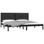 Solid black pine wood bed frame 200x200 cm by vidaXL, Beds and slatted bases - Ref: Foro24-3104632, Price: 172,99 €, Discount: %