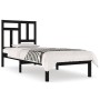 Estructura de cama madera maciza de pino negra 90x200 cm de vidaXL, Camas y somieres - Ref: Foro24-3104532, Precio: 98,89 €, ...