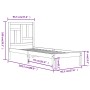 Estructura de cama madera maciza de pino negra 90x200 cm de vidaXL, Camas y somieres - Ref: Foro24-3104532, Precio: 98,89 €, ...