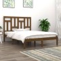 Honey brown solid pine wood bed frame 140x190 cm by vidaXL, Beds and slatted bases - Ref: Foro24-3104526, Price: 162,99 €, Di...