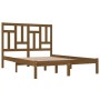 Honey brown solid pine wood bed frame 140x190 cm by vidaXL, Beds and slatted bases - Ref: Foro24-3104526, Price: 162,99 €, Di...