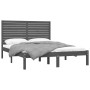 Gray solid wood bed frame 140x200 cm by vidaXL, Beds and slatted bases - Ref: Foro24-3104610, Price: 166,48 €, Discount: %