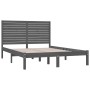 Gray solid wood bed frame 140x200 cm by vidaXL, Beds and slatted bases - Ref: Foro24-3104610, Price: 166,48 €, Discount: %