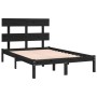 Black solid wood double bed frame 135x190 cm by vidaXL, Beds and slatted bases - Ref: Foro24-3104652, Price: 145,70 €, Discou...