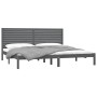 Solid gray pine wood bed frame 200x200 cm by vidaXL, Beds and slatted bases - Ref: Foro24-3104630, Price: 173,99 €, Discount: %