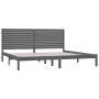 Solid gray pine wood bed frame 200x200 cm by vidaXL, Beds and slatted bases - Ref: Foro24-3104630, Price: 173,99 €, Discount: %