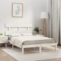 White solid wood bed frame 200x200 cm by vidaXL, Beds and slatted bases - Ref: Foro24-3104694, Price: 133,71 €, Discount: %