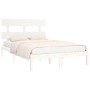 White solid wood bed frame 200x200 cm by vidaXL, Beds and slatted bases - Ref: Foro24-3104694, Price: 133,71 €, Discount: %