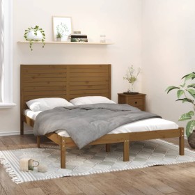 Honey brown solid pine wood bed frame 120x200 cm by vidaXL, Beds and slatted bases - Ref: Foro24-3104606, Price: 137,89 €, Di...