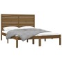 Honey brown solid pine wood bed frame 120x200 cm by vidaXL, Beds and slatted bases - Ref: Foro24-3104606, Price: 138,00 €, Di...