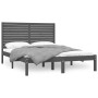 Estructura de cama de madera maciza gris 120x200 cm de vidaXL, Camas y somieres - Ref: Foro24-3104605, Precio: 139,99 €, Desc...