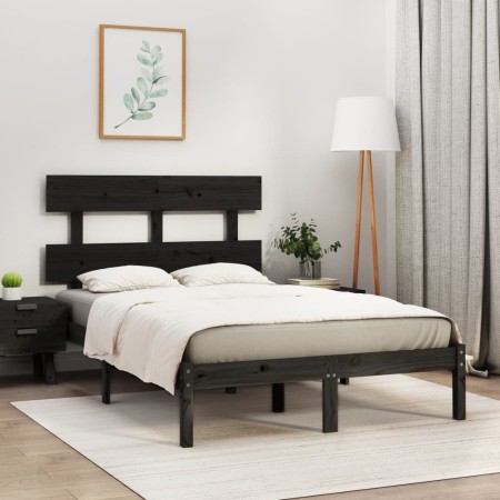 Solid black pine wood bed frame 160x200 cm by vidaXL, Beds and slatted bases - Ref: Foro24-3104687, Price: 163,11 €, Discount: %