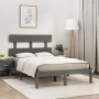 Estructura de cama madera maciza gris King Size 150x200 cm de vidaXL, Camas y somieres - Ref: Foro24-3104680, Precio: 157,93 ...