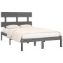 Estructura de cama madera maciza gris King Size 150x200 cm de vidaXL, Camas y somieres - Ref: Foro24-3104680, Precio: 157,93 ...