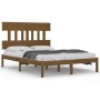 Estructura de cama madera maciza de pino marrón miel 200x200 cm de vidaXL, Camas y somieres - Ref: Foro24-3104761, Precio: 15...