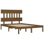 Estructura de cama madera maciza de pino marrón miel 200x200 cm de vidaXL, Camas y somieres - Ref: Foro24-3104761, Precio: 15...