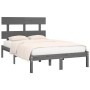 Estructura de cama doble pequeña madera maciza gris 120x190 cm de vidaXL, Camas y somieres - Ref: Foro24-3104645, Precio: 125...