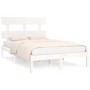 Estructura de cama de madera maciza pino blanca 160x200 cm de vidaXL, Camas y somieres - Ref: Foro24-3104684, Precio: 129,66 ...