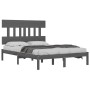 Estructura de cama de madera maciza gris 120x200 cm de vidaXL, Camas y somieres - Ref: Foro24-3104735, Precio: 119,99 €, Desc...