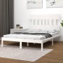 Estructura de cama de madera maciza blanca 140x190 cm de vidaXL, Camas y somieres - Ref: Foro24-3104719, Precio: 126,38 €, De...