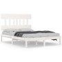 Estructura de cama de madera maciza blanca 140x190 cm de vidaXL, Camas y somieres - Ref: Foro24-3104719, Precio: 126,38 €, De...