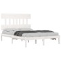 White solid wood bed frame 140x190 cm by vidaXL, Beds and slatted bases - Ref: Foro24-3104719, Price: 126,38 €, Discount: %