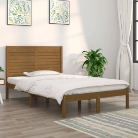 Honey brown solid wood bed frame 140x19cm solid by vidaXL, Beds and slatted bases - Ref: Foro24-3104591, Price: 206,21 €, Dis...