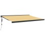 Toldo retráctil aluminio y tela amarillo y blanco 4x3 m de vidaXL, Toldos - Ref: Foro24-3154608, Precio: 737,01 €, Descuento: %