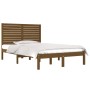 Estructura de cama doble madera maciza marrón miel 120x190 cm de vidaXL, Camas y somieres - Ref: Foro24-3104581, Precio: 134,...